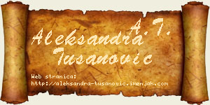 Aleksandra Tušanović vizit kartica
